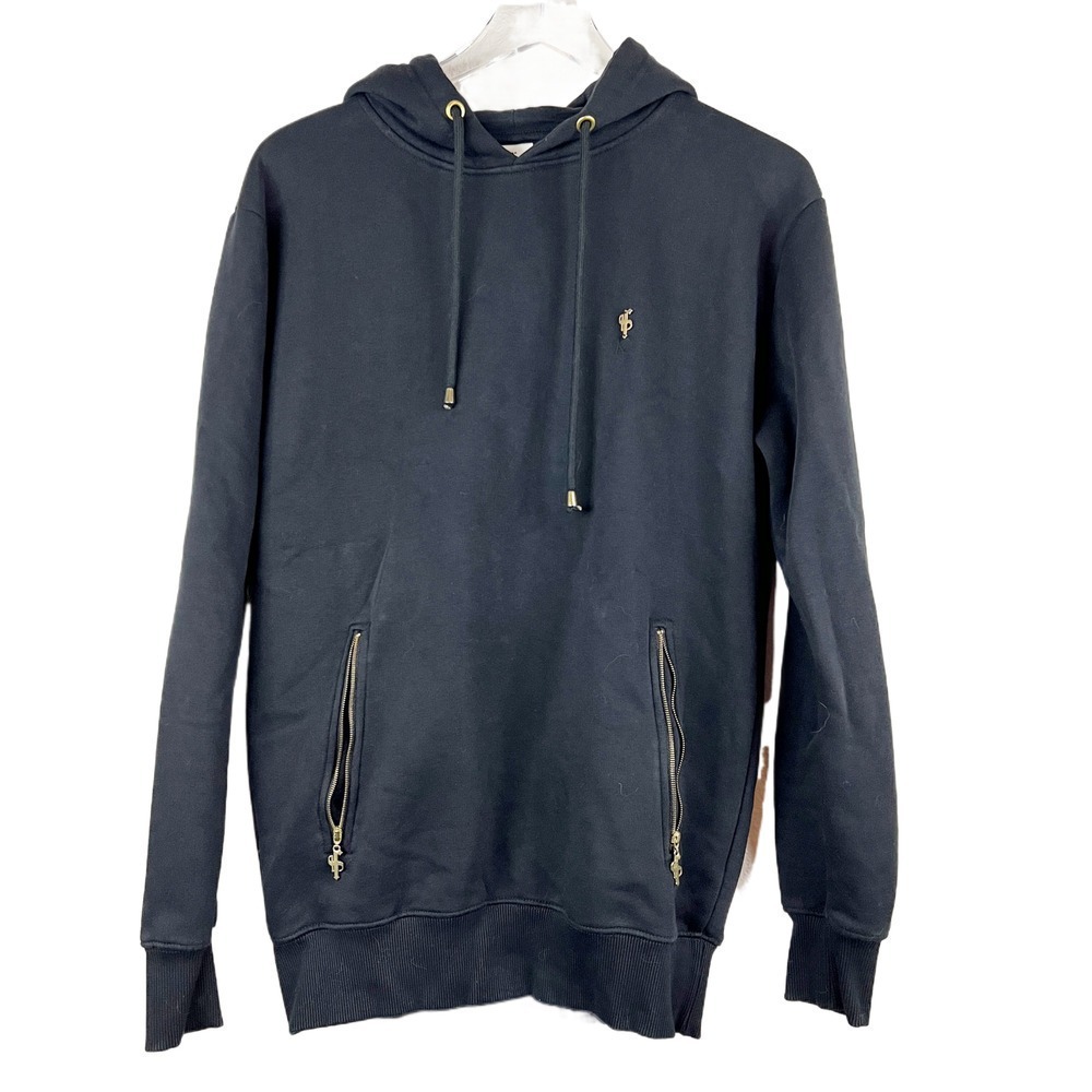 Father Sons Black & Gold Pullover Hoodie & Zip Pockets Men's Size M